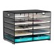 EasyPAG 5-layer 10-grid desktop magazine storage box, sturdy black metal frame, grid transparent design, suitable for office and home use. EasyPAG 5-layer 10-grid desktop magazine storage box, sturdy black metal frame, grid transparent design, suitable for office and home use.