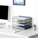 EasyPAG Metal File Organizer, 3-layer open, mesh texture, rounded edge design, perfect for professionals, students and home offices. EasyPAG Metal File Organizer, 3-layer open, mesh texture, rounded edge design, perfect for professionals, students and home offices.
