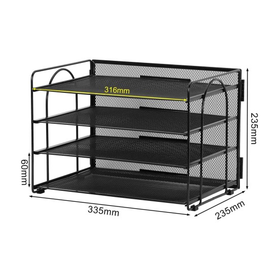 EasyPAG Metal File Organizer, 3-layer open, mesh texture, rounded edge design, perfect for professionals, students and home offices. EasyPAG Metal File Organizer, 3-layer open, mesh texture, rounded edge design, perfect for professionals, students and home offices.