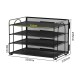 EasyPAG Metal File Organizer, 3-layer open, mesh texture, rounded edge design, perfect for professionals, students and home offices. EasyPAG Metal File Organizer, 3-layer open, mesh texture, rounded edge design, perfect for professionals, students and home offices.
