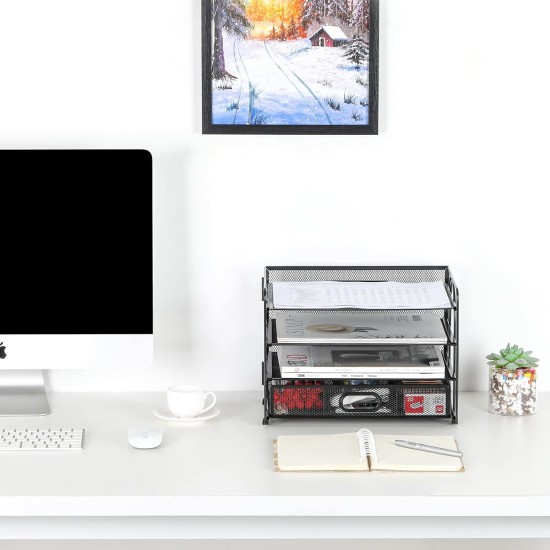 EasyPAG 3-layer storage box, black wire mesh, open design, easy access, with drawers, suitable for office and home use. EasyPAG 3-layer storage box, black wire mesh, open design, easy access, with drawers, suitable for office and home use.