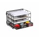EasyPAG 3-layer storage box, black wire mesh, open design, easy access, with drawers, suitable for office and home use. EasyPAG 3-layer storage box, black wire mesh, open design, easy access, with drawers, suitable for office and home use.
