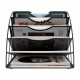 EasyPAG Fan-Shaped 6-Grid Desktop Grid Tray File Organizer, Metal, Black. EasyPAG Fan-Shaped 6-Grid Desktop Grid Tray File Organizer, Metal, Black.