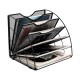 EasyPAG Fan-Shaped 6-Grid Desktop Grid Tray File Organizer, Metal, Black. EasyPAG Fan-Shaped 6-Grid Desktop Grid Tray File Organizer, Metal, Black.