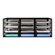 EasyPAG 4-Tier 12-Grid File Tray, Metal Wood File Holder, Magazine Organizer, Black Grid Design, Suitable for Home or Office Use. EasyPAG 4-Tier 12-Grid File Tray, Metal Wood File Holder, Magazine Organizer, Black Grid Design, Suitable for Home or Office Use.