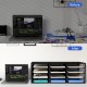 EasyPAG 4-Tier 12-Grid File Tray, Metal Wood File Holder, Magazine Organizer, Black Grid Design, Suitable for Home or Office Use. EasyPAG 4-Tier 12-Grid File Tray, Metal Wood File Holder, Magazine Organizer, Black Grid Design, Suitable for Home or Office Use.