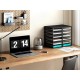 EasyPAG 4-Tier 12-Grid File Tray, Metal Wood File Holder, Magazine Organizer, Black Grid Design, Suitable for Home or Office Use. EasyPAG 4-Tier 12-Grid File Tray, Metal Wood File Holder, Magazine Organizer, Black Grid Design, Suitable for Home or Office Use.