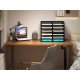 EasyPAG 4-Tier 12-Grid File Tray, Metal Wood File Holder, Magazine Organizer, Black Grid Design, Suitable for Home or Office Use. EasyPAG 4-Tier 12-Grid File Tray, Metal Wood File Holder, Magazine Organizer, Black Grid Design, Suitable for Home or Office Use.