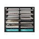EasyPAG 4-Tier 12-Grid File Tray, Metal Wood File Holder, Magazine Organizer, Black Grid Design, Suitable for Home or Office Use. EasyPAG 4-Tier 12-Grid File Tray, Metal Wood File Holder, Magazine Organizer, Black Grid Design, Suitable for Home or Office Use.
