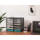 EasyPAG 4-Tier 12-Grid File Tray, Metal Wood File Holder, Magazine Organizer, Black Grid Design, Suitable for Home or Office Use. EasyPAG 4-Tier 12-Grid File Tray, Metal Wood File Holder, Magazine Organizer, Black Grid Design, Suitable for Home or Office Use.