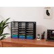 EasyPAG 9 Tier 27 File Tray, Metal Wood File Holder, Magazine Organizer, Black Grid Design, Suitable for Home or Office Use. EasyPAG 9 Tier 27 File Tray, Metal Wood File Holder, Magazine Organizer, Black Grid Design, Suitable for Home or Office Use.