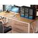 EasyPAG 9 Tier 27 File Tray, Metal Wood File Holder, Magazine Organizer, Black Grid Design, Suitable for Home or Office Use. EasyPAG 9 Tier 27 File Tray, Metal Wood File Holder, Magazine Organizer, Black Grid Design, Suitable for Home or Office Use.