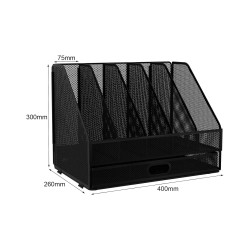 EasyPAG Desktop Organizer, Office File Folder Organizer, 5 Compartments, Durable, Breathable, with Drawers, Suitable for Home Office.