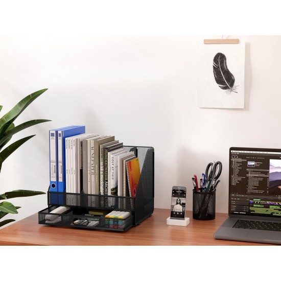 EasyPAG Desktop Organizer, Office File Folder Organizer, 5 Compartments, Durable, Breathable, with Drawers, Suitable for Home Office. EasyPAG Desktop Organizer, Office File Folder Organizer, 5 Compartments, Durable, Breathable, with Drawers, Suitable for Home Office.