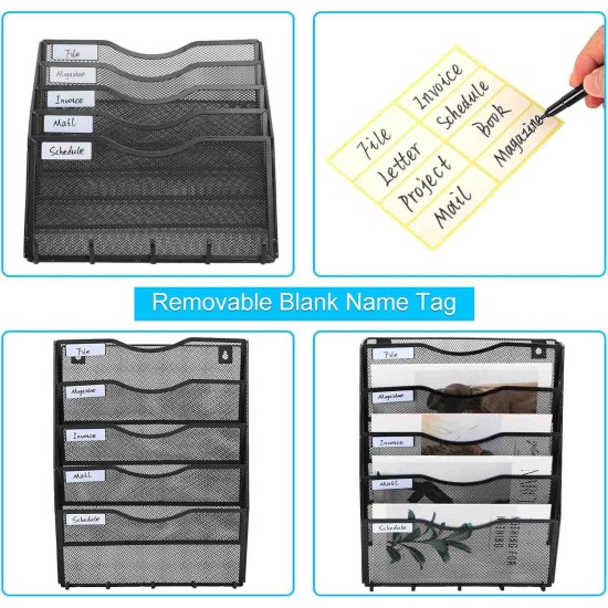 EasyPAG wall-mounted storage box, durable black metal, five-layer pockets, key and cable hooks, suitable for students working from home. EasyPAG wall-mounted storage box, durable black metal, five-layer pockets, key and cable hooks, suitable for students working from home.