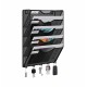 EasyPAG wall-mounted storage box, durable black metal, five-layer pockets, key and cable hooks, suitable for students working from home. EasyPAG wall-mounted storage box, durable black metal, five-layer pockets, key and cable hooks, suitable for students working from home.