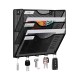 EasyPAG Wall-mounted Organizer, 3 Compartments, Accessory Hook, Black Finish - Efficiently organize documents and magazines, a must-have for home office. EasyPAG Wall-mounted Organizer, 3 Compartments, Accessory Hook, Black Finish - Efficiently organize documents and magazines, a must-have for home office.