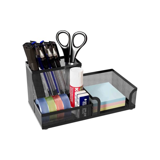 EasyPAG Desktop Organizer - Sturdy Black Metal Mesh, Minimalist Style - Perfect for Office and Students. EasyPAG Desktop Organizer - Sturdy Black Metal Mesh, Minimalist Style - Perfect for Office and Students.