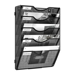 EasyPAG 5-layer wall-mounted document rack is used for document classification and space-saving storage.