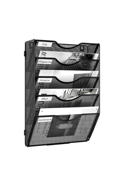 EasyPAG 5-layer wall-mounted document rack is used for document classification and space-saving storage.