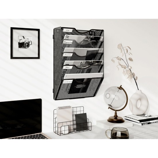 EasyPAG 5-layer wall-mounted document rack is used for document classification and space-saving storage. EasyPAG 5-layer wall-mounted document rack is used for document classification and space-saving storage.