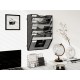 EasyPAG 5-layer wall-mounted document rack is used for document classification and space-saving storage. EasyPAG 5-layer wall-mounted document rack is used for document classification and space-saving storage.