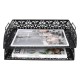 EasyPAG 2-Tier Metal Tray Stackable Storage File Rack Magazine Organizer, Black, Floral Cutout Pattern, Sturdy Handle, Efficient Use of Space. EasyPAG 2-Tier Metal Tray Stackable Storage File Rack Magazine Organizer, Black, Floral Cutout Pattern, Sturdy Handle, Efficient Use of Space.
