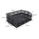 EasyPAG 2-Tier Metal Tray Stackable Storage File Rack Magazine Organizer, Black, Floral Cutout Pattern, Sturdy Handle, Efficient Use of Space. EasyPAG 2-Tier Metal Tray Stackable Storage File Rack Magazine Organizer, Black, Floral Cutout Pattern, Sturdy Handle, Efficient Use of Space.