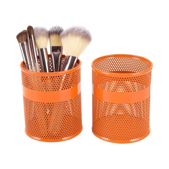 EasyPAG Pencil Holder Makeup Brush Organizer Stationery Storage Box, Cylindrical, Perforated Design, Durable Metal Material, Stylish Office Storage Box. 2 Pack. EasyPAG Pencil Holder Makeup Brush Organizer Stationery Storage Box, Cylindrical, Perforated Design, Durable Metal Material, Stylish Office Storage Box. 2 Pack.