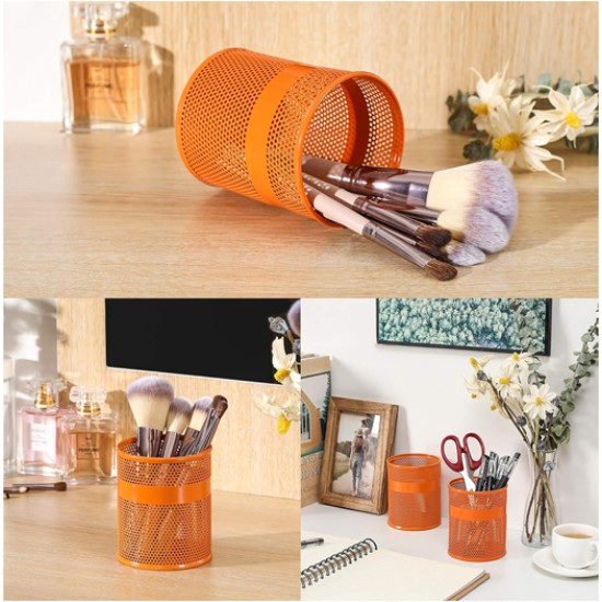 EasyPAG Pencil Holder Makeup Brush Organizer Stationery Storage Box, Cylindrical, Perforated Design, Durable Metal Material, Stylish Office Storage Box. 2 Pack. EasyPAG Pencil Holder Makeup Brush Organizer Stationery Storage Box, Cylindrical, Perforated Design, Durable Metal Material, Stylish Office Storage Box. 2 Pack.