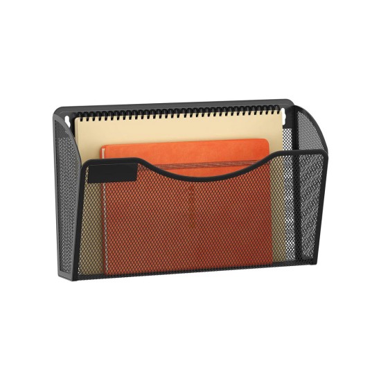 EasyPAG Wall Mounted File Organizer, stylish rectangular design, durable black metal mesh, perfect for storing documents, mail, magazines, and home office, classroom, and business use. With label board. EasyPAG Wall Mounted File Organizer, stylish rectangular design, durable black metal mesh, perfect for storing documents, mail, magazines, and home office, classroom, and business use. With label board.
