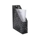 EasyPAG Black Metal Magazine Rack File Rack File Organizer with Laser Cut Pattern and Easy Access Top, Ideal for Home Office.