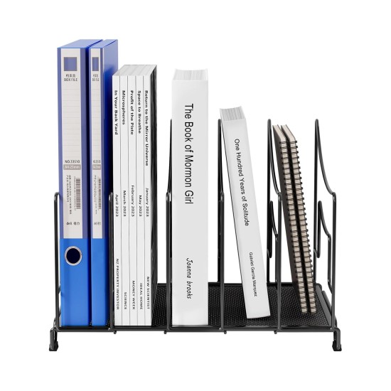 EasyPAG Desktop Office File Rack, File Organizer, Magazine Organizer, Black, Metal Structure.