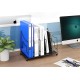EasyPAG Desktop Office File Rack, File Organizer, Magazine Organizer, Black, Metal Structure.