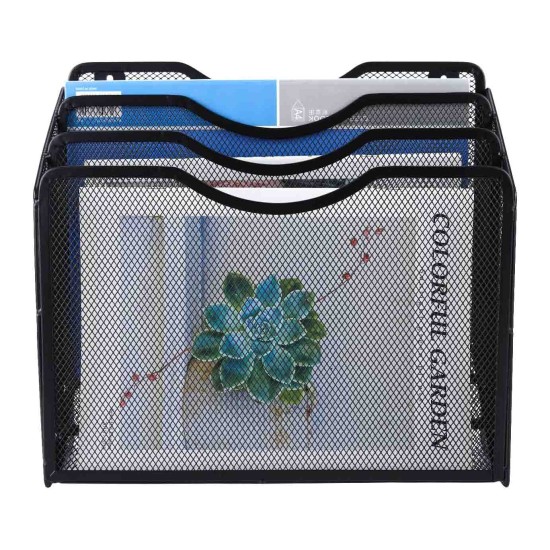 EasyPAG Desk Storage File Rack Paper Organizer, Magazine Storage Rack Black Suitable for office, school and creative studio.