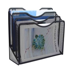 EasyPAG Desk Storage File Rack Paper Organizer, Magazine Storage Rack Black Suitable for office, school and creative studio.