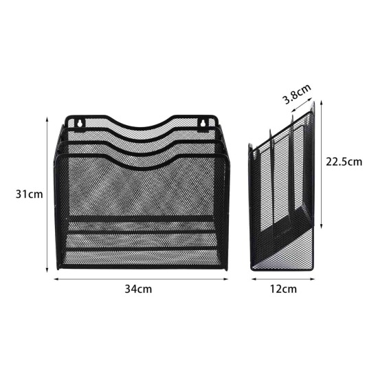 EasyPAG Desk Storage File Rack Paper Organizer, Magazine Storage Rack Black Suitable for office, school and creative studio.