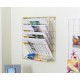 EasyPAG wall mounted organizer, sturdy metal construction, elegant gold finish, suitable for office, home and retail spaces.