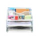 EasyPAG Desk Tidy File Rack File Organizer Magazine Storage Rack File Rack, Durable Metal Mesh, Three-Layer Structure, White.