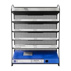 EasyPAG Desktop Grid 6-Tier Desktop Organizer, Metal, Black, for Retail, Office and Home.
