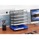 EasyPAG Desktop Grid 6-Tier Desktop Organizer, Metal, Black, for Retail, Office and Home.