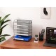 EasyPAG Desktop Grid 6-Tier Desktop Organizer, Metal, Black, for Retail, Office and Home.