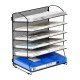 EasyPAG Desktop Grid 6-Tier Desktop Organizer, Metal, Black, for Retail, Office and Home.