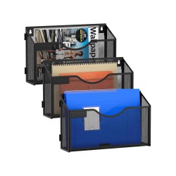 EasyPAG modern black metal grid storage box, suitable for storing desktop items, magazines, etc.
