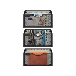 EasyPAG modern black metal grid storage box, suitable for storing desktop items, magazines, etc.