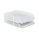 EasyPAG desktop document organizer, double layer, sturdy metal mesh, plenty of space for documents, soft white. Paper document letter organizer.