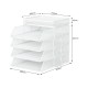 EasyPAG Desktop Stackable File Holder/Magazine Organizer, 4 Tiers with Top Stationery Rack, Sturdy Metal Mesh. For Office and Business.