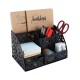 EasyPAG Desk Storage Multi-function Stationery Storage Box, black, metal material, multiple compartments, perfect for storing office supplies.