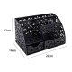 EasyPAG Desk Storage Multi-function Stationery Storage Box, black, metal material, multiple compartments, perfect for storing office supplies.
