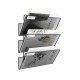 EasyPAG Wall Mounted Magazine Rack, 3 Compartments, File Rack Mail Organizer Magazine Storage Rack for Home Office, Black Finish.